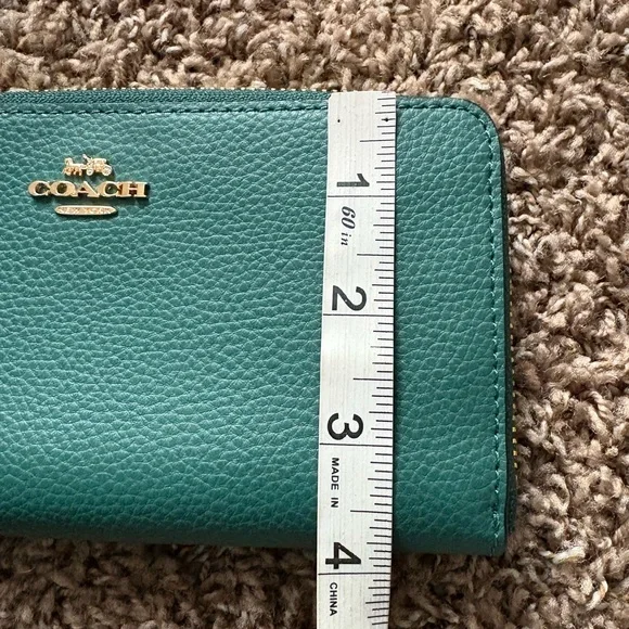 Coach Mini Emma Satchel Purse Handbag / Slim Wallet Set In Rare Jade Green Color - Picture 9 of 16